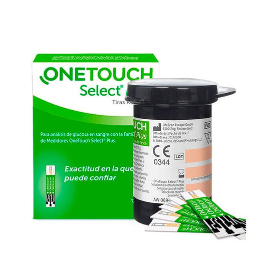ONETOUCH Select Plus 2 tiras reactivas glucemia 100 unidades