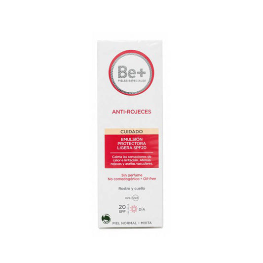 Be+ Cuidado Crema Protectora Rica SPF 20 Anti-Rojeces Piel Seca 50 ml