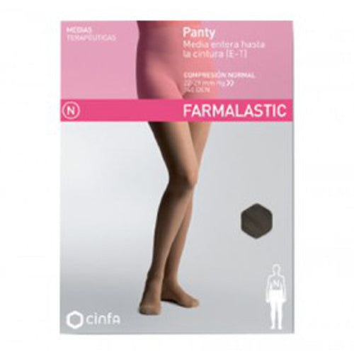 Farmalastic Panty Media Entera Compresión Normal Negro T - Mediana