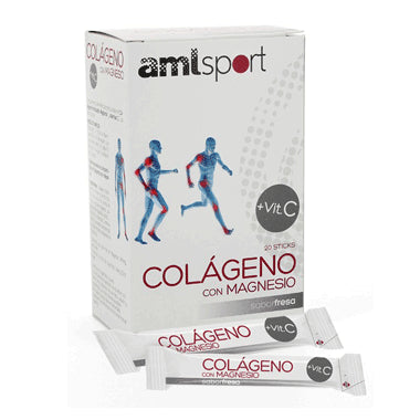 Amlsport Sticks Colageno con Magnesio Sabor Fresa 20 unidades