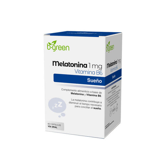B-Green Melatonina 1 mg Sueño, 60 cápsulas