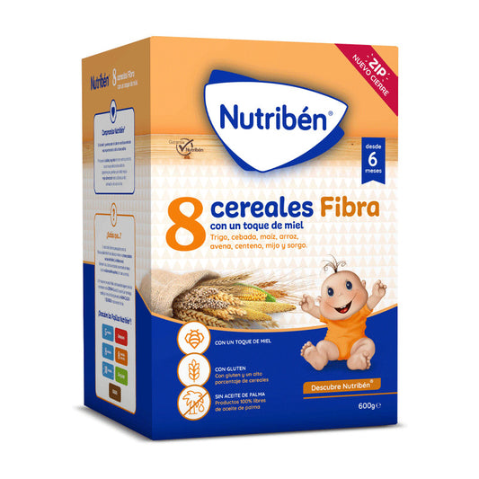 Nutriben Papilla 8 Cereales Miel Fibra 600 gr