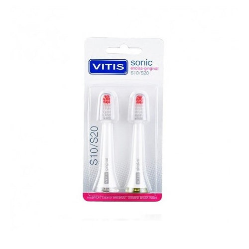 VITIS Recambio Cepillo Dental Eléctrico Sonic Encias S10/S20 2 Unidades