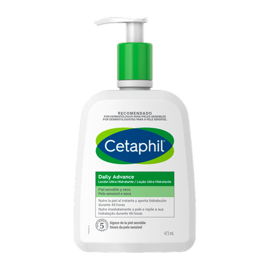 Cetaphil Loción Ultra Hidratante Daily Advance Para Pieles Sensibles y Secas, 473 ml