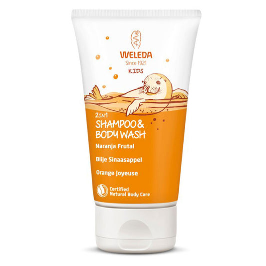 WELEDA 2 en 1 Shampoo body wash naranja frutal 150 ml