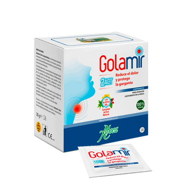 Aboca Golamir 2Act Comprimidos Alivio Dolor E Irritación De Garganta Y Cavidad Bucal, Sin Gluten, 20 comprimidos