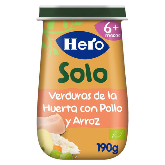 Hero Baby Tarrito Eco Hero Solo Verduras De La Huerta Con Pollo Y Arroz 190G