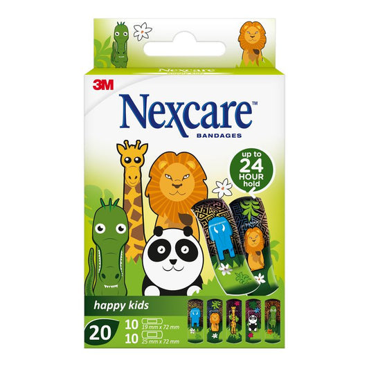Nexcare Kids Tira Protectora Infantil Diseño  Animales Surtido , 20 unidades