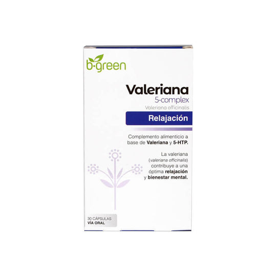 B-Green Valeriana 5-Complex Relajación, 30 cápsulas