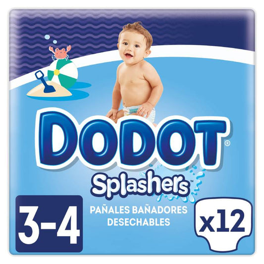 Dodot Splashers Talla 3, 12 Pañales-Bañadores Desechables