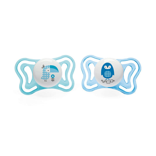 Chicco - Chupete Physio Light Silicona Azul 2-6 Meses Pack 2 unidades