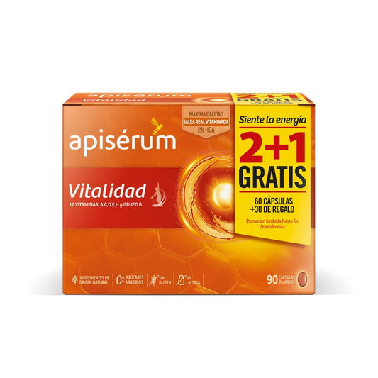 Apiserum Vitalidad Pack 3 Meses 90 cápsulas