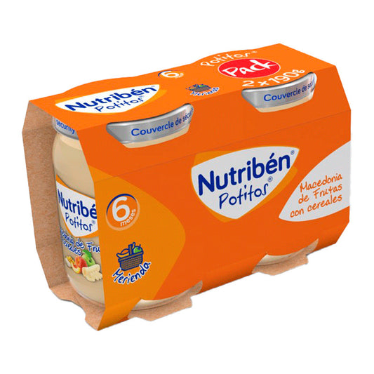 Nutriben Pack Pot Macedonia Fruta Cereales 2X190 gr