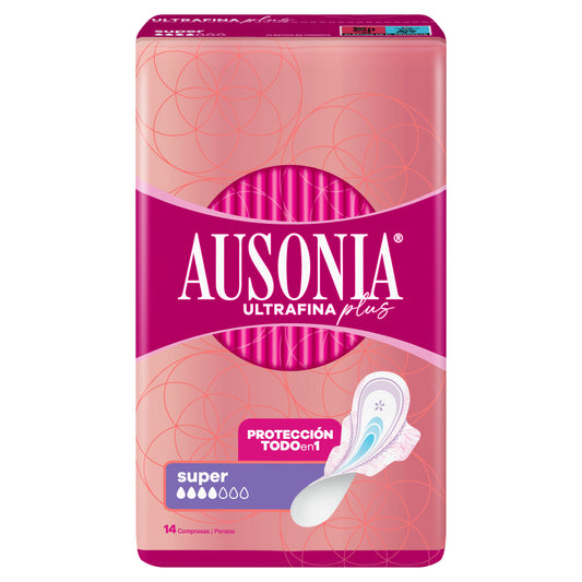Ausonia Compresas Con Alas Ultrafina Plus Super , 14 unidades
