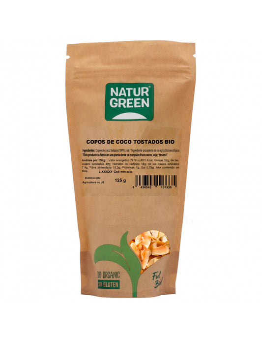 Naturgreen Chips De Coco Tostados Salados 125Gr. Bio