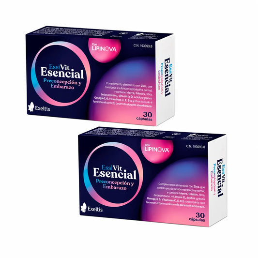 Exelvit Esencial Preconcepción y Embarazo , Duplo 2x30 Cápsulas
