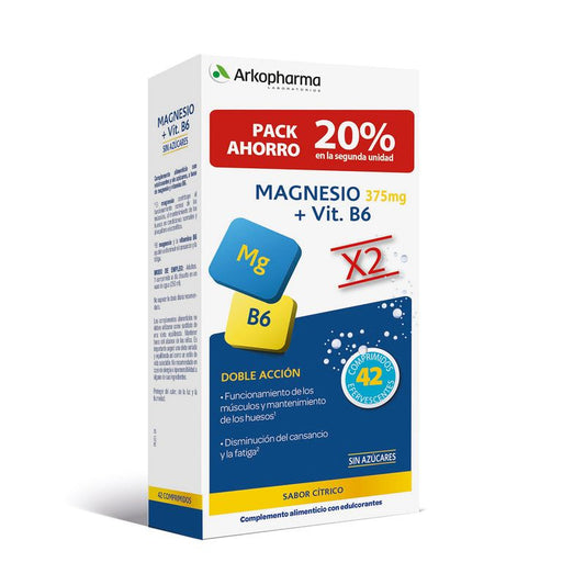 Arkomag Magnesio + B6 Pack 42 Comprimidos Efervescentes Arkopharma