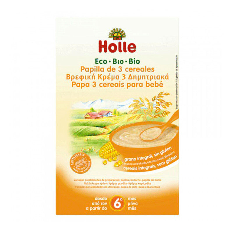 Holle Bio Papilla Integral de Tres Cereales, Desde 6 Meses 250 gr