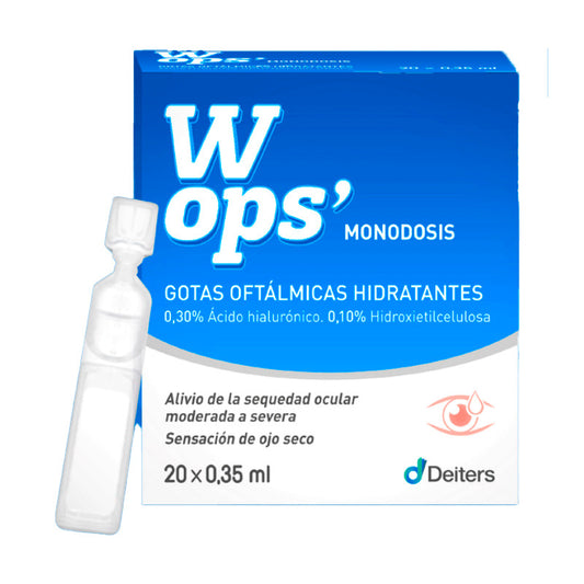 Wops' Caja Gotas Oftalmológicas Hidratantes, 0,35 ml x 20 Monodosis