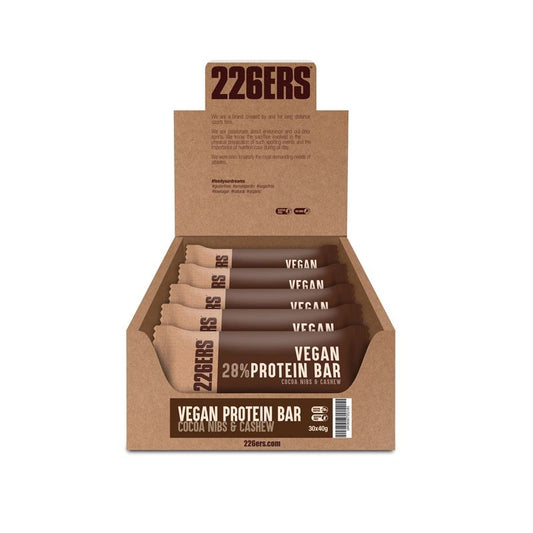 226Ers Vegan Protein Bar  Barrita Proteica Vegana Cacao Y Anacardos, 30x40 gr