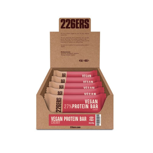 226Ers Vegan Protein Bar  Barrita Proteica Vegana Cereza, 30x40 gr