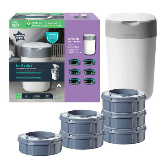 Tommee Tippee Pack Sangenic Twist & Click Blanco + 6 Recambios