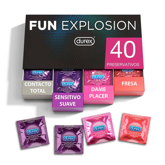 Durex Fun Explosión 40 Preservativos 4 Variedades
