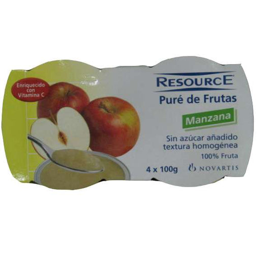 Resource Pure de Frutas Sabor Manzana 4 unidades x 100 gr