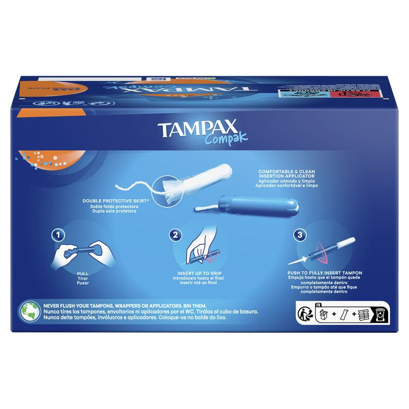 Tampax Compak Super Plus Tampones Con Aplicador , 26 unidades