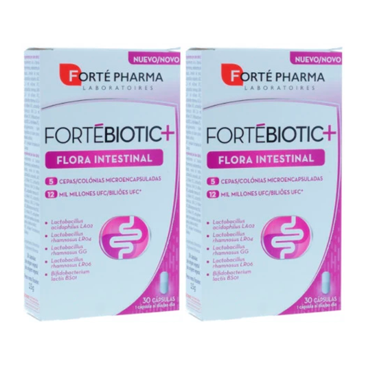 Forté Pharma Duplo Fortébiotic+ Flora Intestinal, 2 x  30 Capsulas