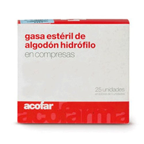 Acofar Gasa Esteril Algodon Hidrofilo En Compresas 50 unidades