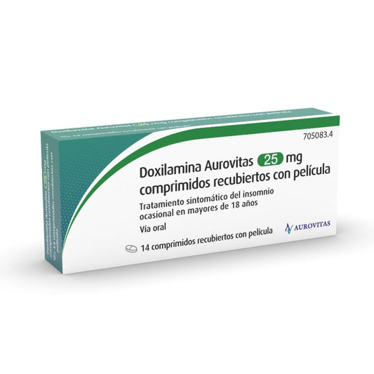 Doxilamina Aurovitas 25 mg, 14 Comprimidos Recubiertos