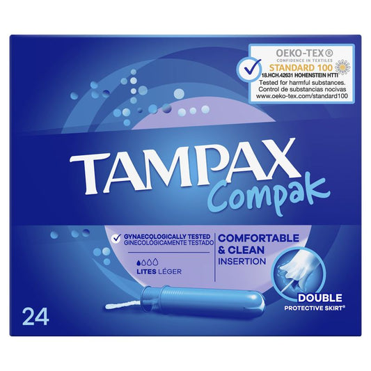 Tampax Compak Lites Tampones Con Aplicador , 24 unidades