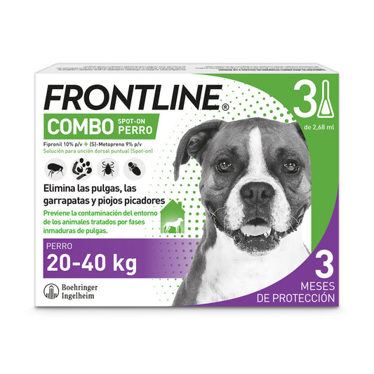 Frontline Combo Perro 20-40Kg, 3 Pipetas