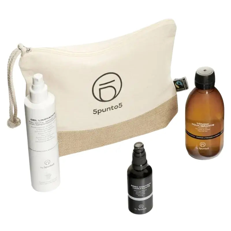 5Punto5 Set Sebocontrol( Gel Limpiador + Tonico Equilibrante + Crema Ligera Sebo Control)