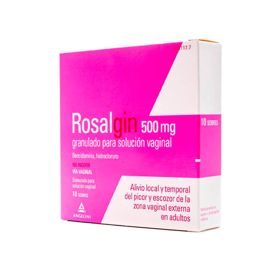 Rosalgin 500 mg Solución Vaginal 10 sobres Granulados