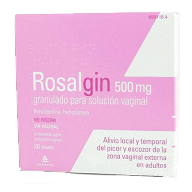 Rosalgin 500 mg Solución Vaginal 20 sobres Granulados