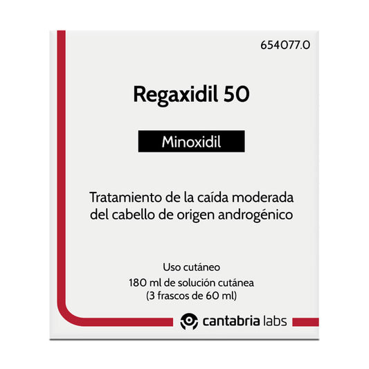 Regaxidil 50 mg/ml Solución Cutánea 3 Frascos de 60 ml