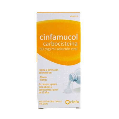 Cinfamucol Carbocisteína 50 mg/ ml Solución Oral 200 ml