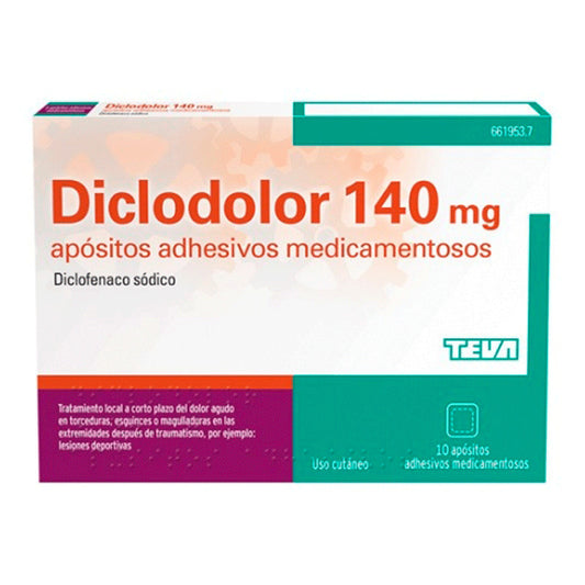 Diclodolor 140 mg, 10 Apositos Adhesivos Medicamentosos