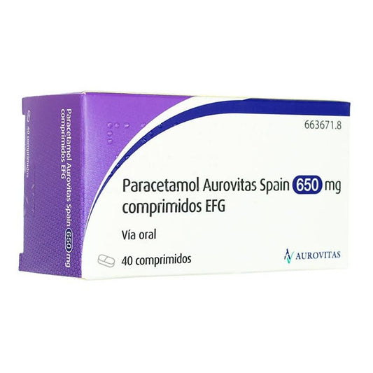 Paracetamol Aurovitas 650 mg, 40 comprimidos