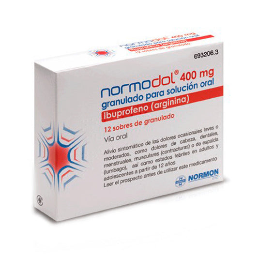 Normodol Efg 400 mg, 12 sobres Granulado Para Solucion Oral