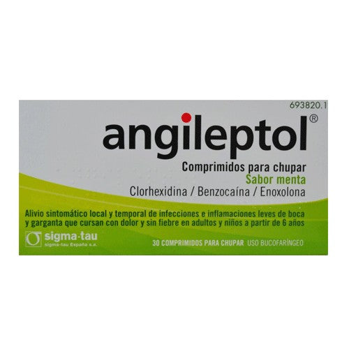 Angileptol Sabor Menta 30 comprimidos Para Chupar