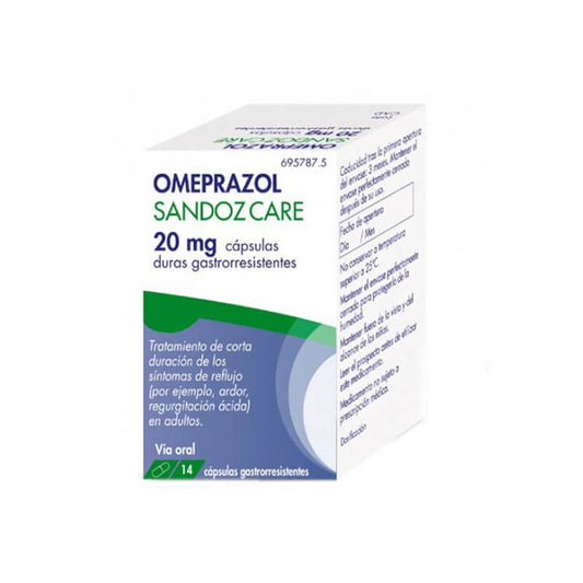 Omeprazol Sandoz Care Efg 20 mg 14 cápsulas Gastrorresistentes (Frasco)