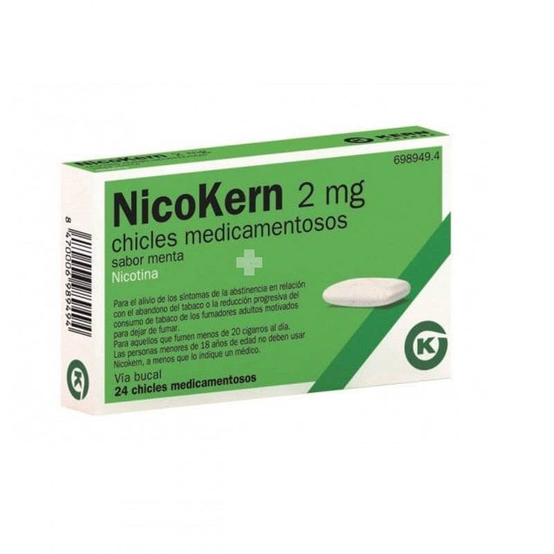 Nicokern 2 mg Chicles Medicamentosos Sabor Menta 24 unidades