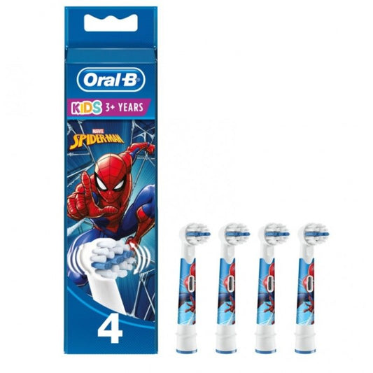 Oral-B Braun Recambios Cepillo Eléctrico Spiderman, 4 unidades