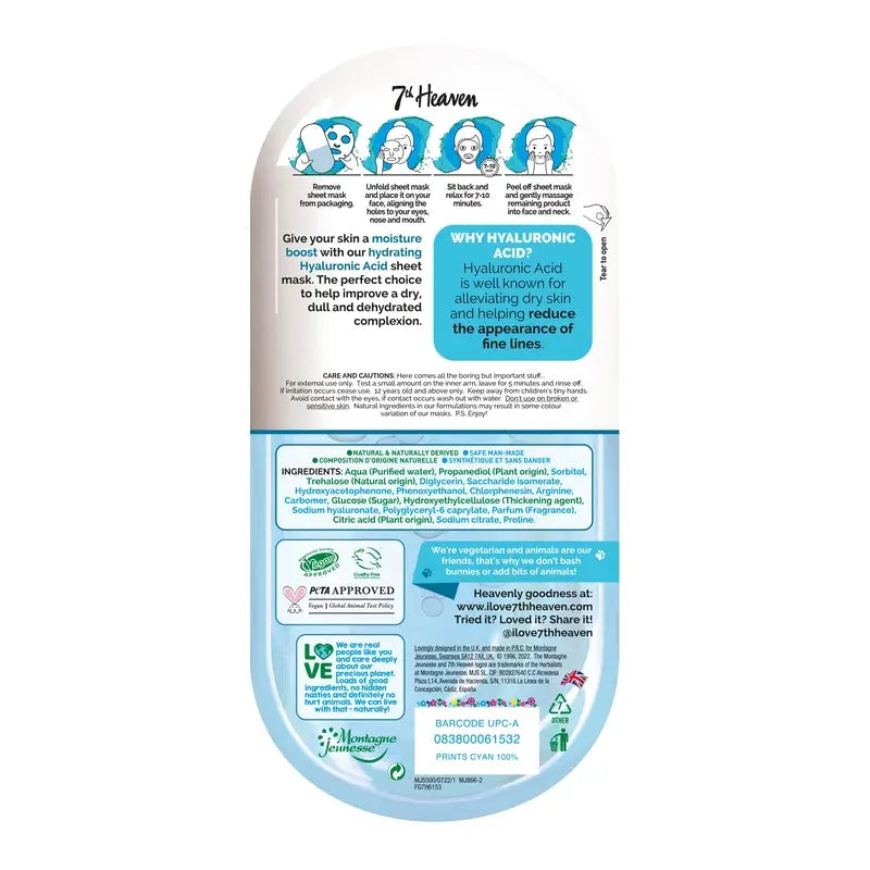 7 Heaven Mascarilla De Ácido Hialurónico , 1 unidades