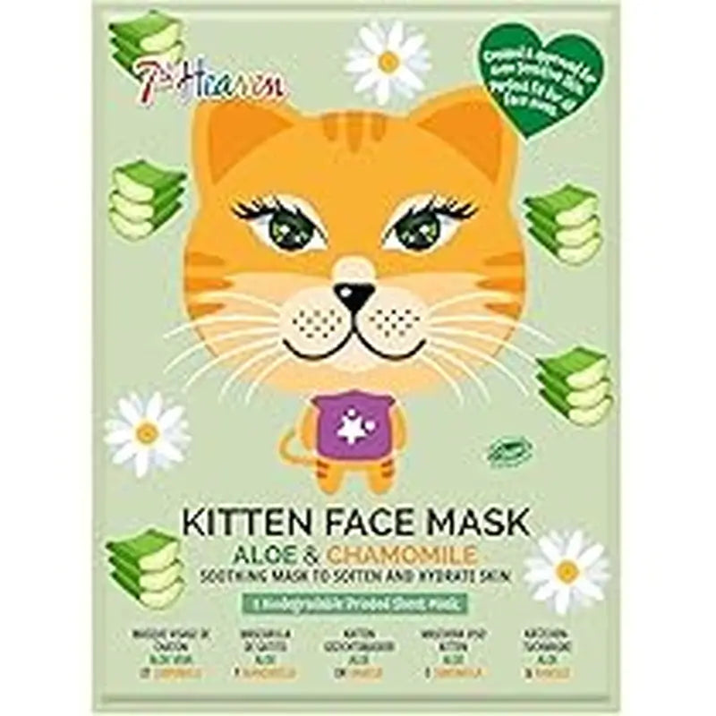 7 Heaven Mascarilla De Tela Animal Mask Gatito , 3 unidades