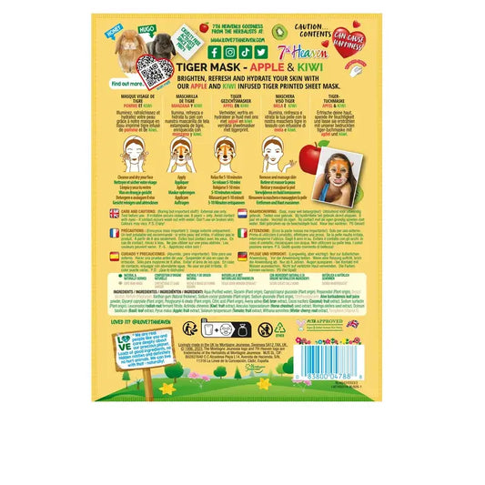 7 Heaven Mascarilla De Tela Animal Mask Tigre , 2 unidades