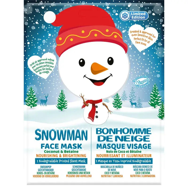 7 Heaven Mascarilla De Tela Navidad Snowman , 1 unidades